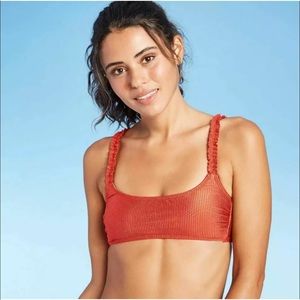 Xhilaration Ruffle Strap Bralette Bikini Top
